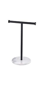 KES Hand Towel Rack with Natural Marble Base Countertop Towel Stand T-Shape Hand Towel Holder Sta... | Amazon (US)