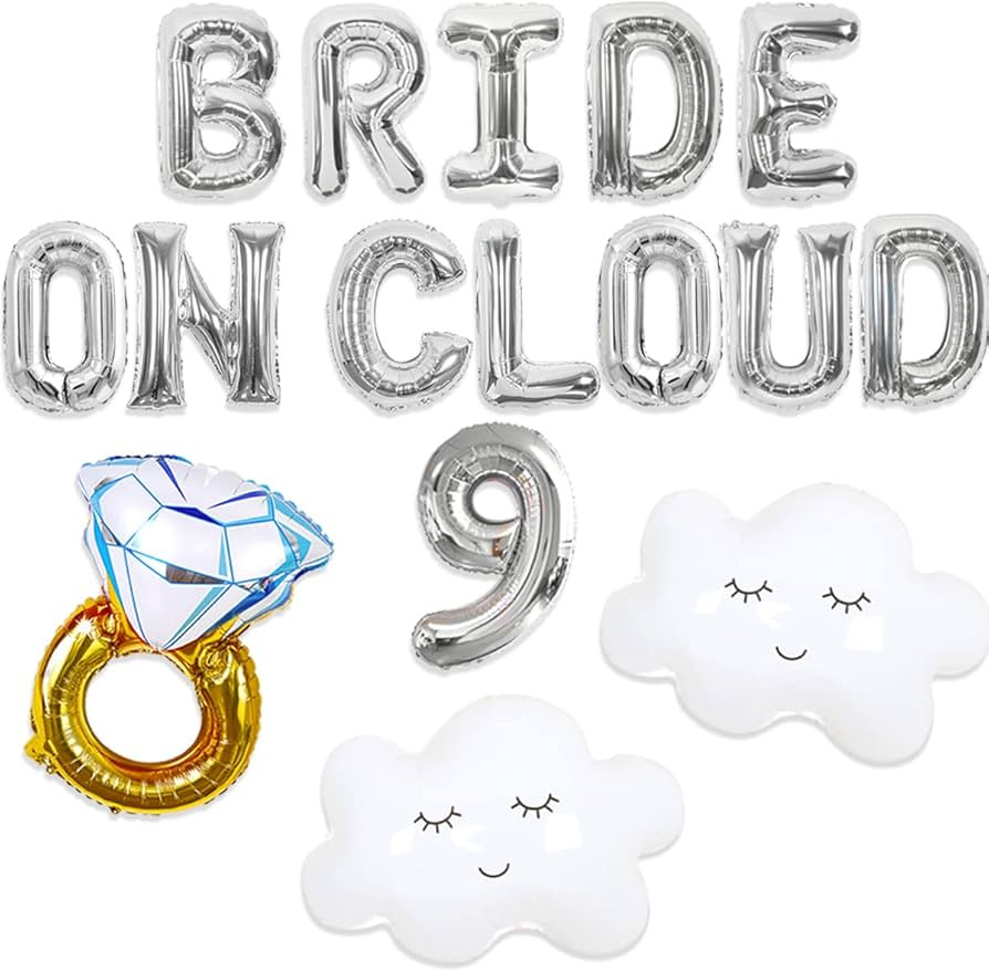 On Cloud 9 Bachelorette Decorations Cloud Bridal Shower Decorations Bride on Cloud 9 Balloon Bann... | Amazon (US)