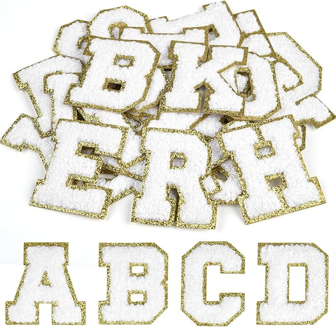 CHRORINE 26/52/104 Pcs Self Adhesive Chenille Letter Patches A-Z, Also Supports Sew or Iron on, E... | Amazon (US)