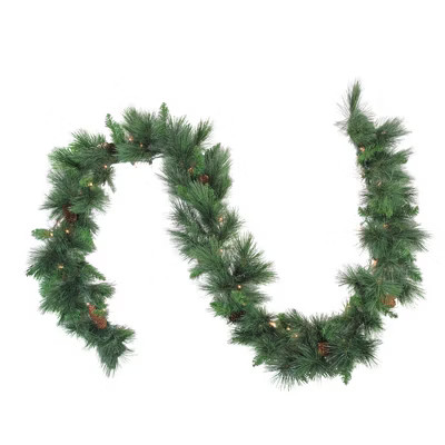 Northlight 9' x 12" Prelit White Valley Pine Artificial Christmas Garland - Clear Lights | Target