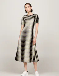 Gold Button Crew Neck Dress | Tommy Hilfiger (AU)