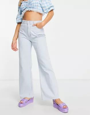 New Look wide leg dad jeans in light wash blue | ASOS (Global)