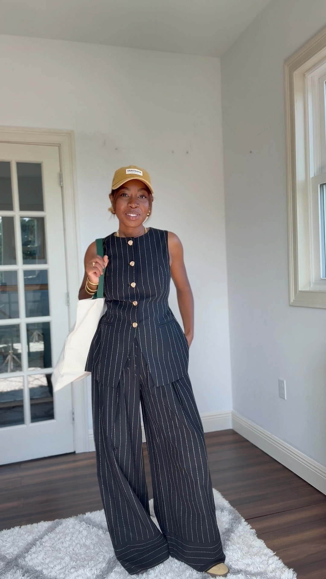 Obsessed with this pinstripe set with best and matching wide leg pants I paired them with my adidas sambas and tote bag 

#LTKPetite #LTKStyleTip #LTKFindsUnder100