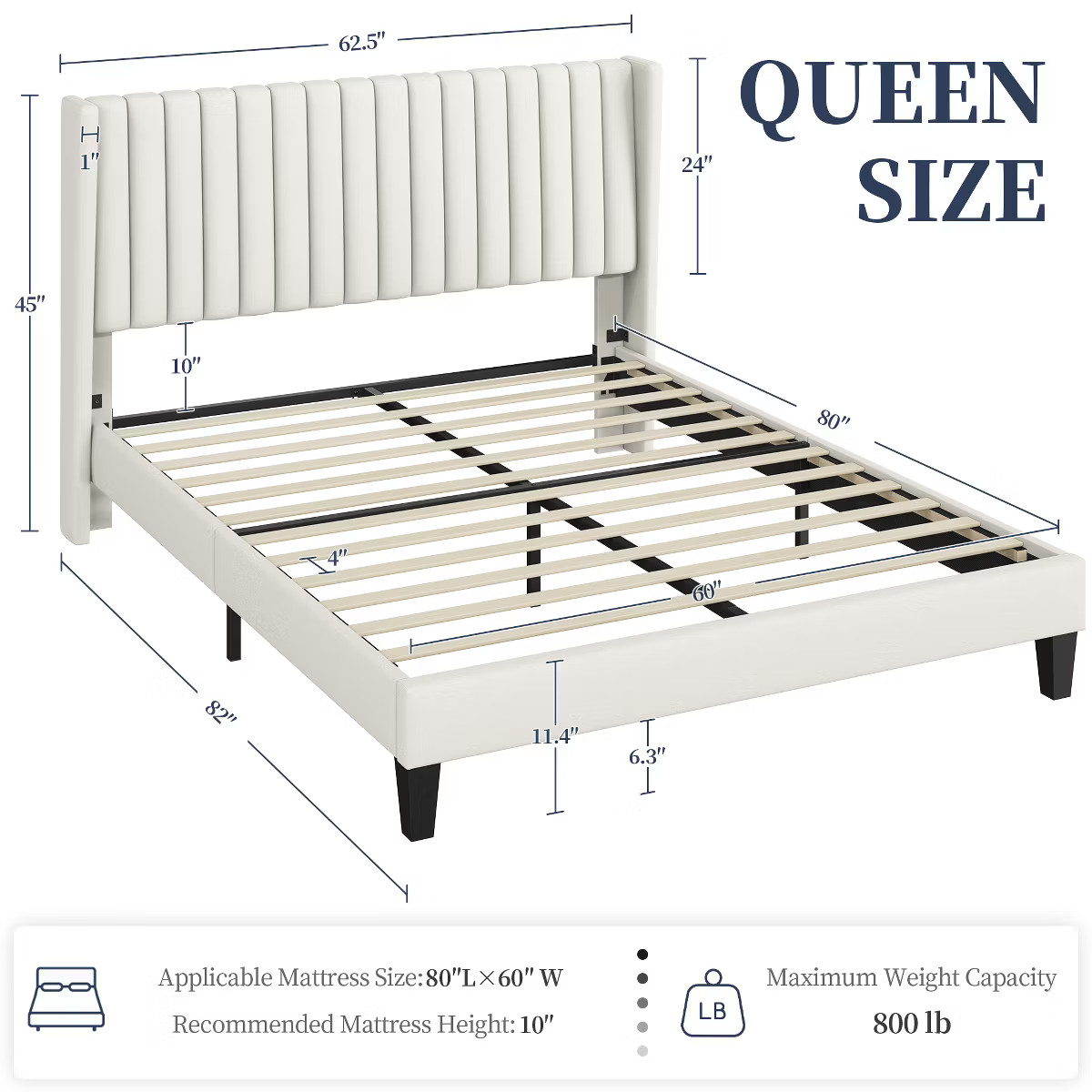Yaheetech Upholstered Bed Frame with Wing Side | Target