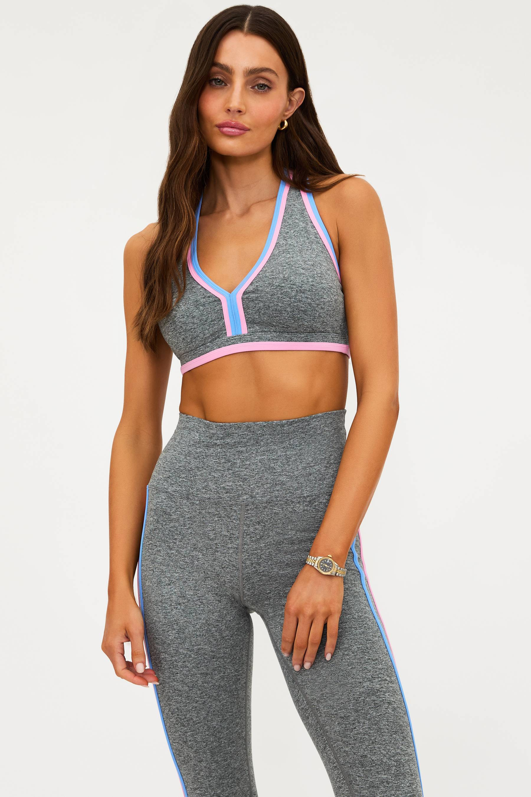 Ida Top Sunset Heather Gray Soft Serve | Racerback Sports Bra | Beach Riot | Beach Riot