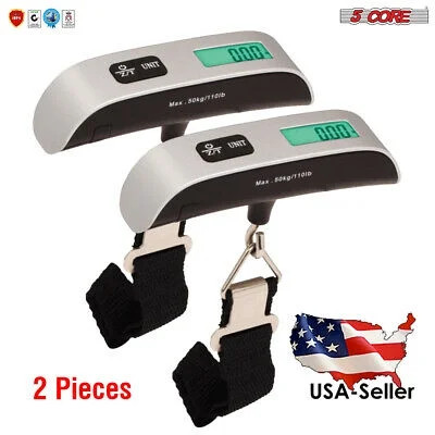 5 Core 2 Pieces/ 1 Pair Handheld Portable Digital Luggage Scale Hanging Travel 110 lbs 50 kg Back... | Walmart (US)
