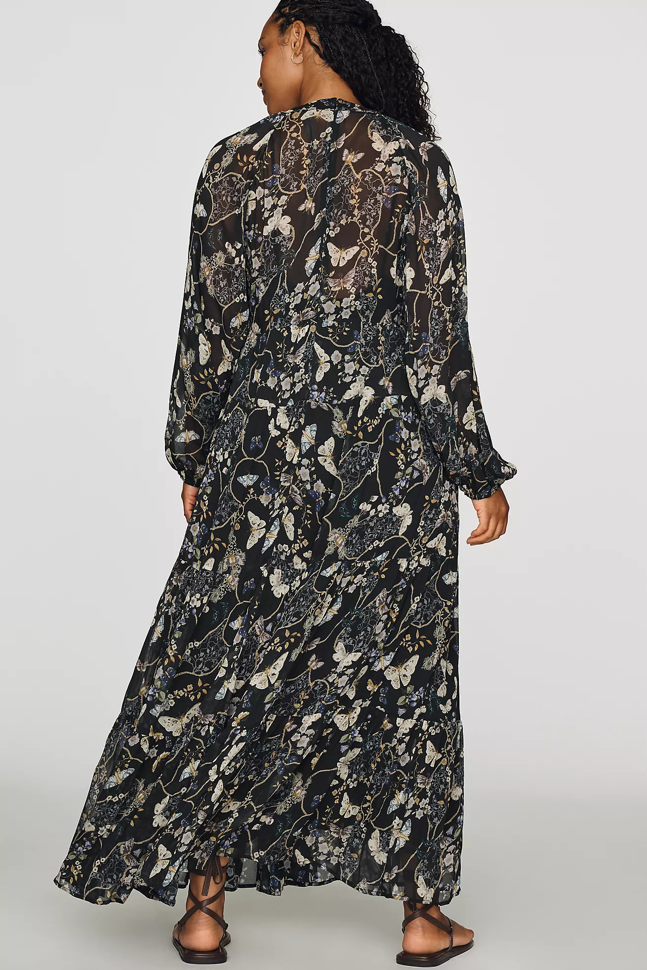 By Anthropologie Sheer Chiffon Maxi Dress | Anthropologie (US)