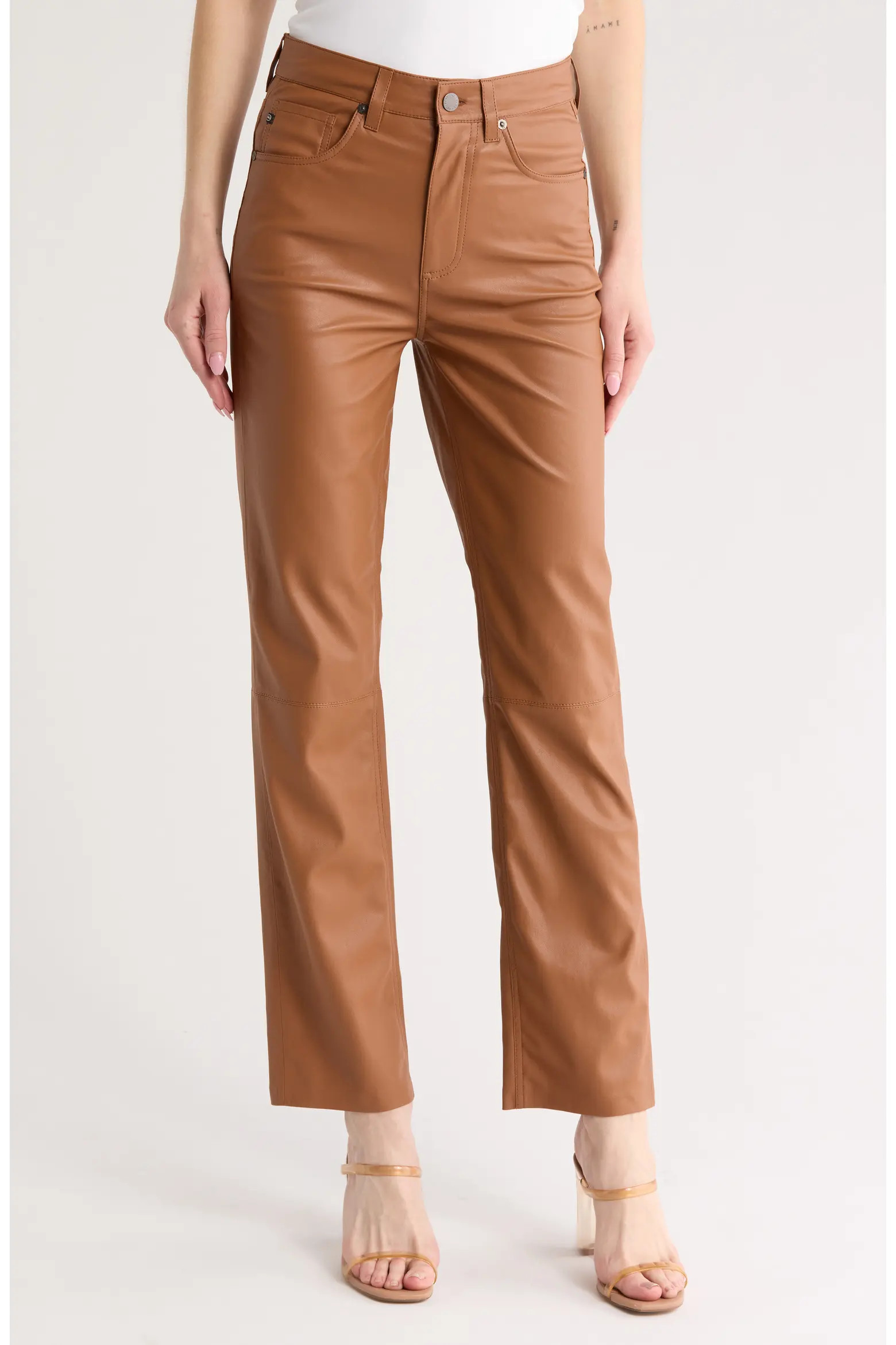 AG Alexxis High Waist Faux Leather Straight Leg Pants (Women) | Nordstromrack | Nordstrom Rack