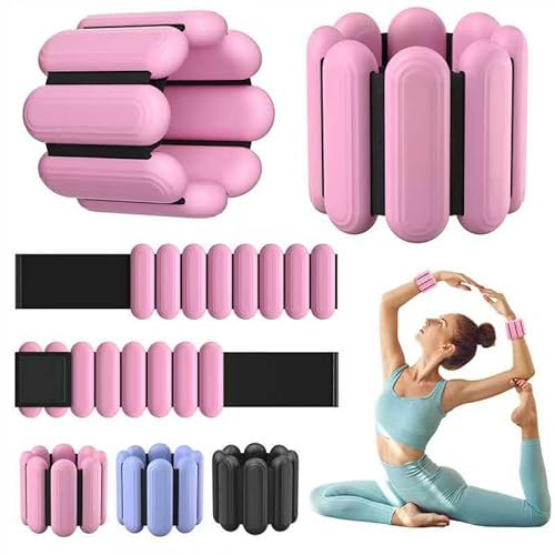 Wrist & Ankle Weights for Women, Wearable Strong Arm & Leg Weights Set of 2(1Lbs Each), Adjustable Ankle Weights for Walking, Yoga, Dance, Barre,Gym,Exercise,Pilates,Walking Running (Light Pink) | Amazon (US)