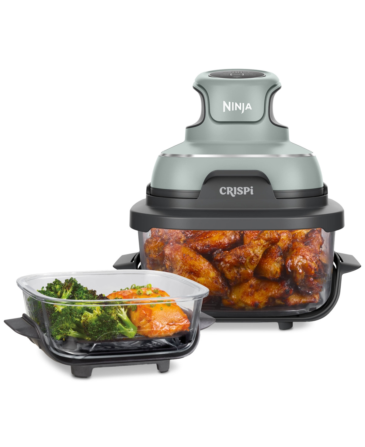 Ninja Crispi 4-in-1 Portable Glass Air Fryer Cooking System - Sage | Macy's