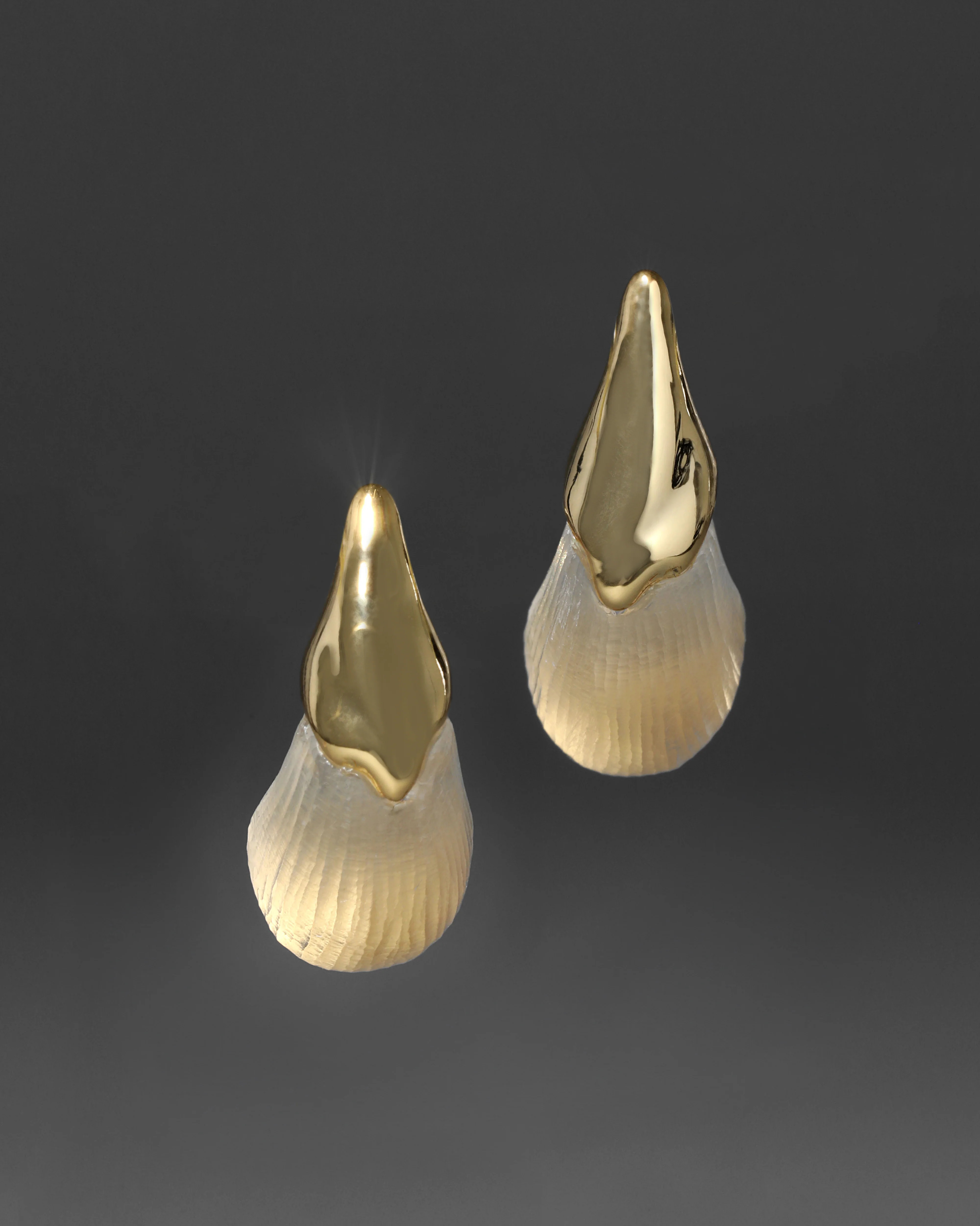 Gold Luminous Lucite Arched Small Post Earrings | Gold Arched Earrings | Alexis Bittar