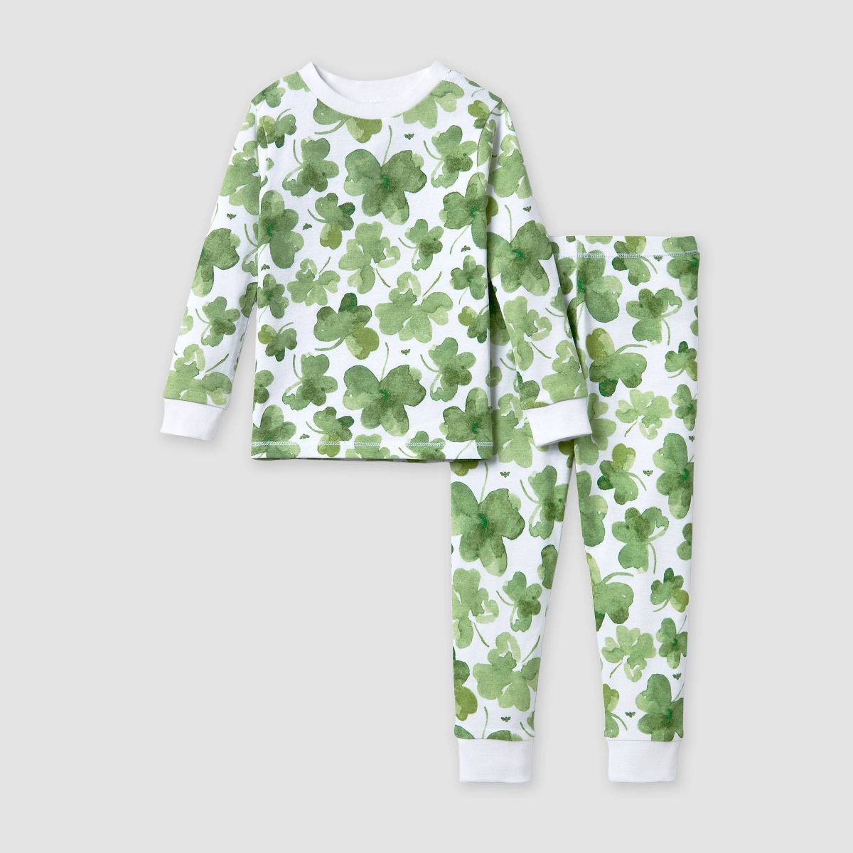 Burt's Bees Baby® Toddler 2pc St. Patrick's Printed Organic Cotton Pajama Set - Green | Target