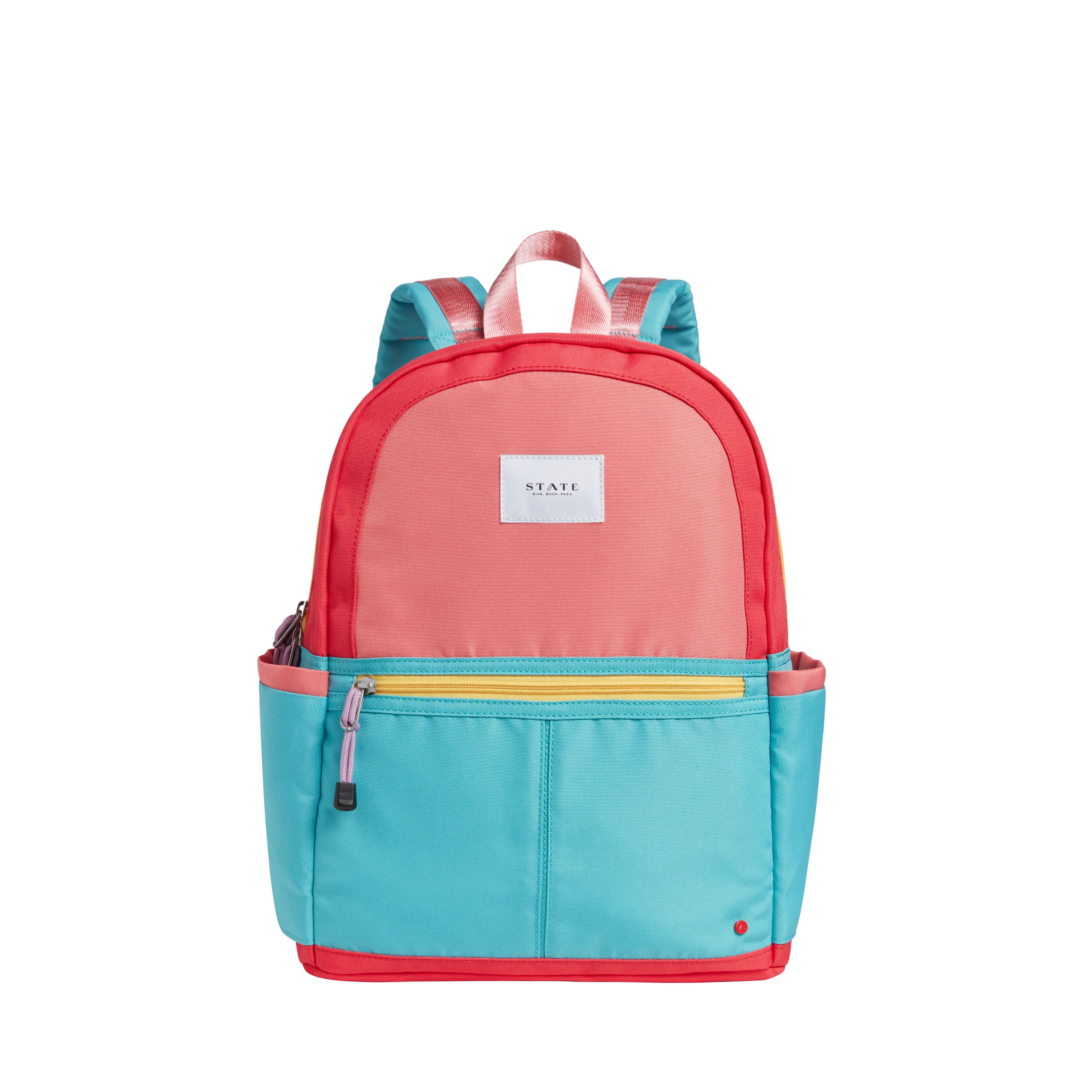 STATE Bags | Kane Double Pocket Backpack Color Block Pink/Mint | STATE Bags