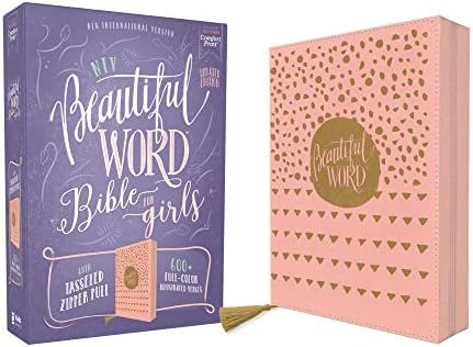 NIV, Beautiful Word Bible for Girls, Updated Edition, Leathersoft, Zippered, Pink, Red Letter, Co... | Amazon (US)