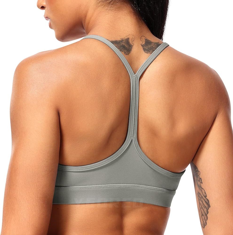YEOREO Naomi Backless Sports Bra for Women Y Back Strappy Yoga Bra Padded Low Impact Workout Crop... | Amazon (US)