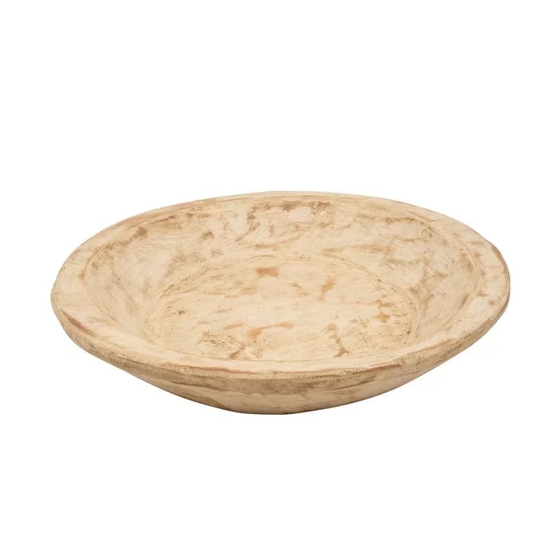 Jeremie Painted Round Rustic Wooden Dough Decorative Bowl | Wayfair North America