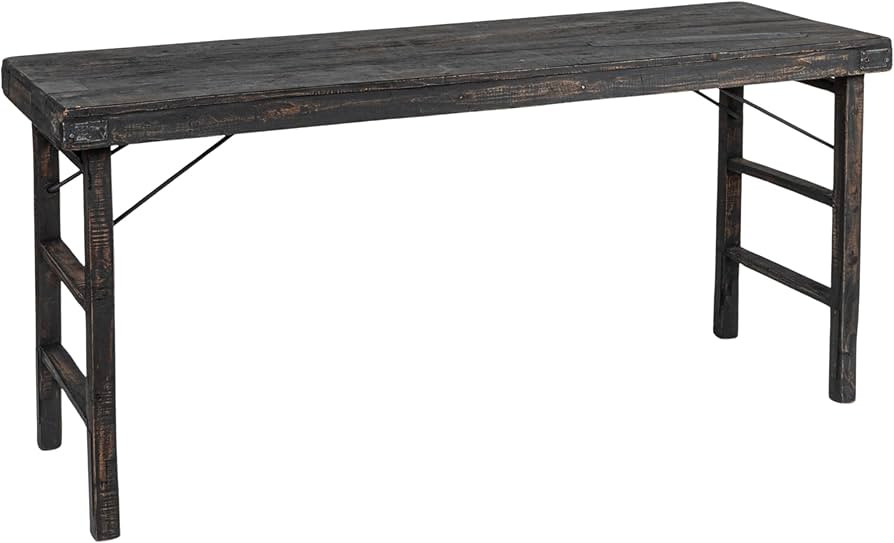 Reclaimed Wood Folding Table, Distressed Blackwashed Finish | Amazon (US)