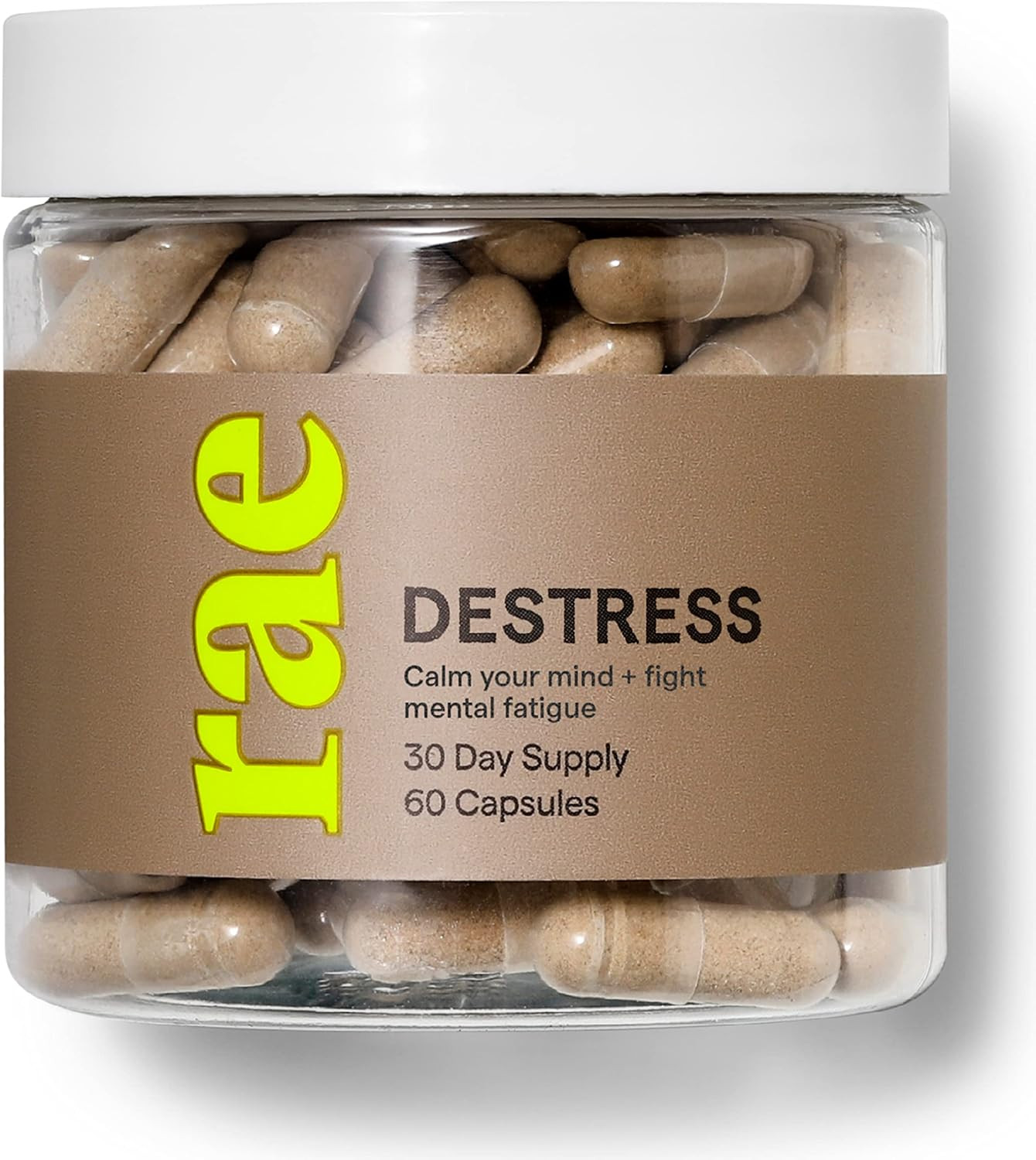 Rae DeStress Capsules for Stress Relief - Mood Support Supplement with GABA, L-Tyrosine and Ashwa... | Amazon (US)
