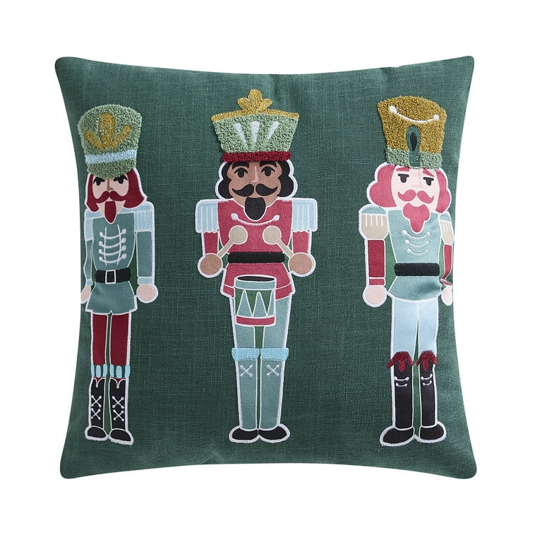 Holiday Time 18" x 18" Multicolor Nutcracker Decorative Pillow | Walmart (US)