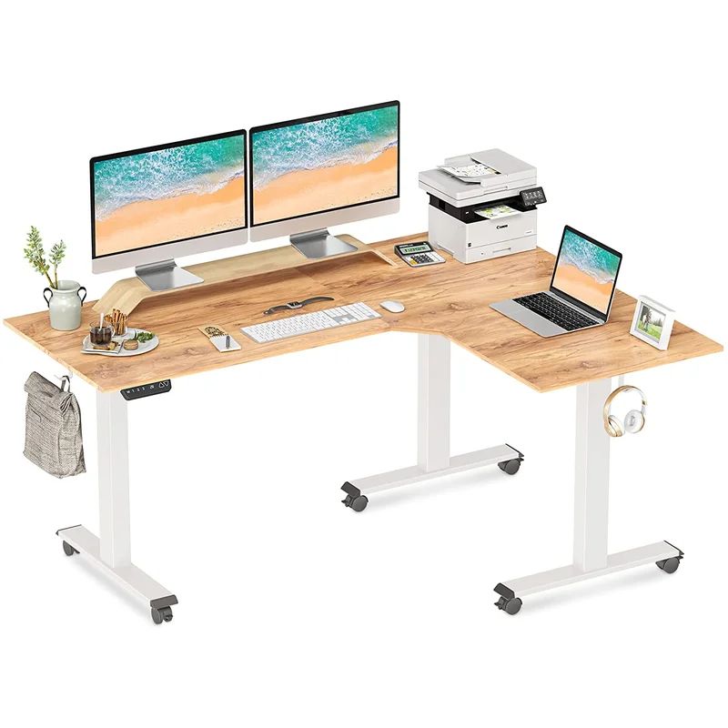 Christeena Height Adjustable L-Shape Standing Desk | Wayfair North America