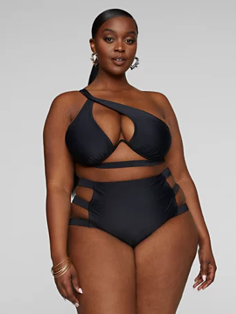 Karlee One Shoulder Cutout Bikini Top - Fashion To Figure | Fashion To Figure