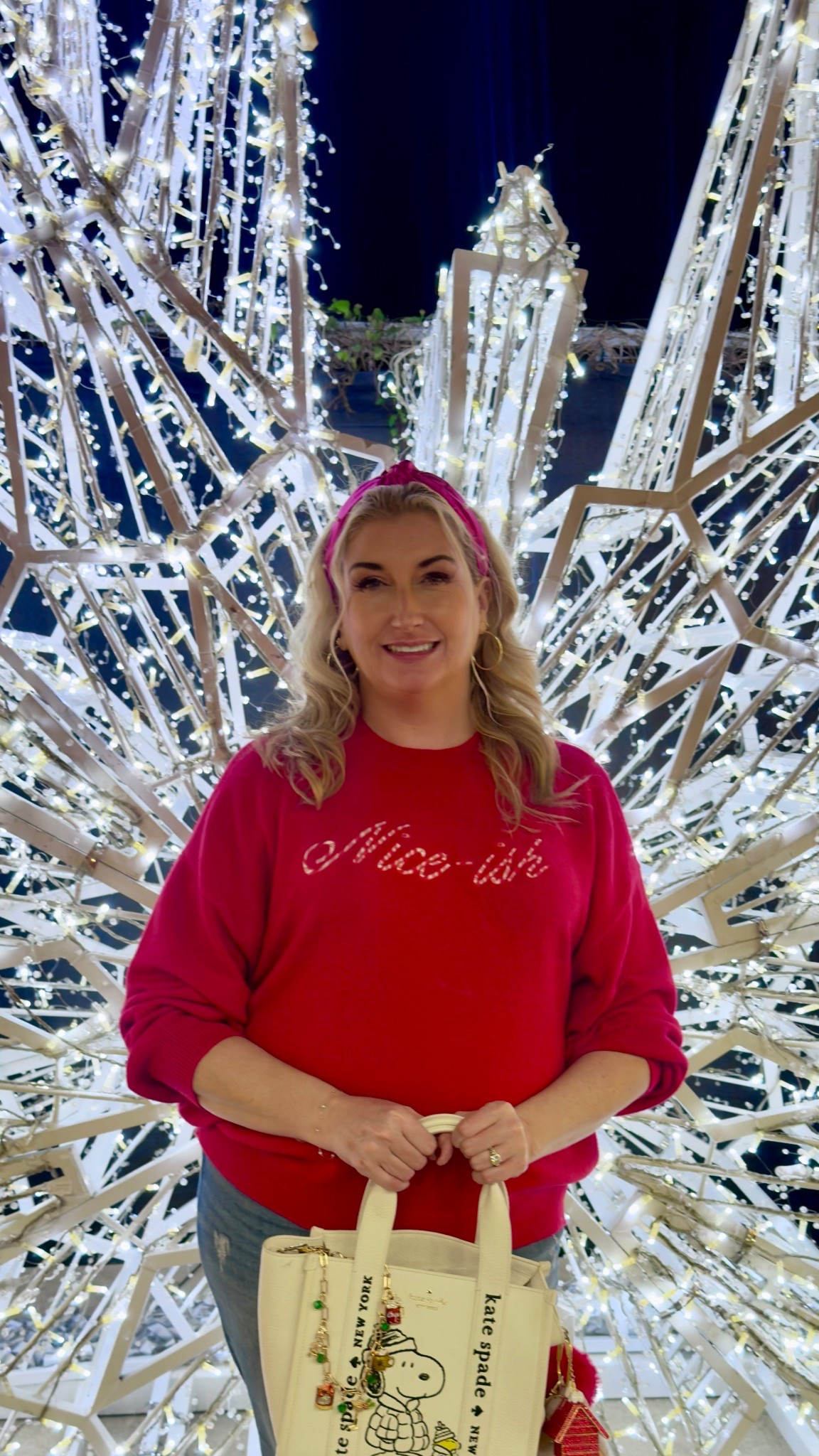 Sharing my "Nice-Ish" Christmas sweater because I am getting a lot of questions - It is still in stock in several sizes! Also re-sharing my Snoopy bag because this is probably the most complimented bag I have ever worn (more than anything designer that I own)! #christmassweater #holidaysweater #snoopybag #snoopypurse

#LTKHoliday #LTKMidsize #LTKootd