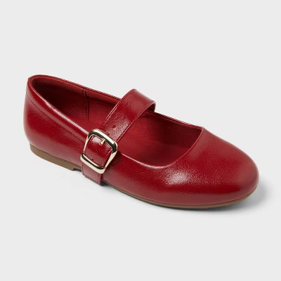 Kids' Kaira Buckle Ballet Flats - art class™ Red | Target