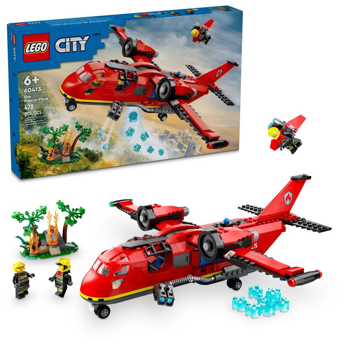 LEGO City Fire Rescue Plane Toy Set 60413 | Target