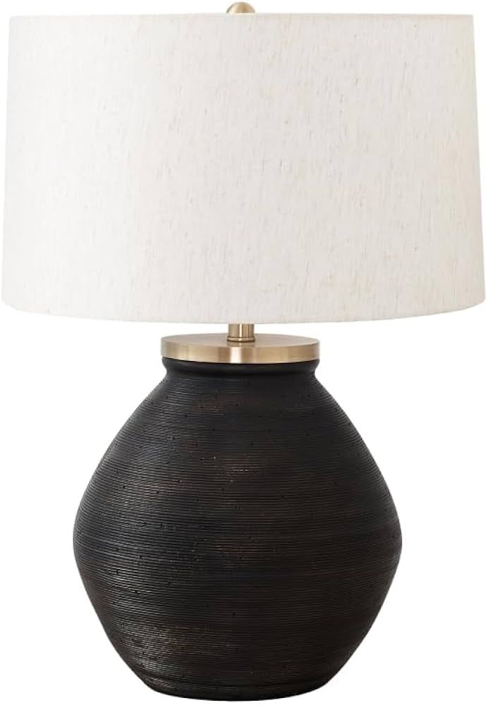 Monarch Specialties I 9715 LightingTable Lamp, Black Concrete, Ivory/Cream Shade, Contemporary, M... | Amazon (CA)