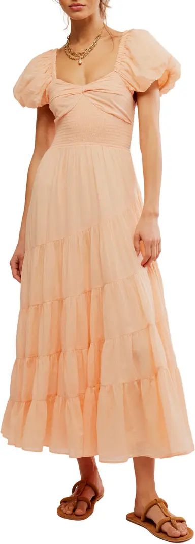 Free People Sundrenched Smocked Puff Sleeve Maxi Dress | Nordstrom | Nordstrom
