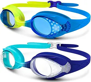 OutdoorMaster Kids Swim Goggles 2 Pack - Quick Adjustable Strap Swimming Goggles for Kids | Amazon (US)