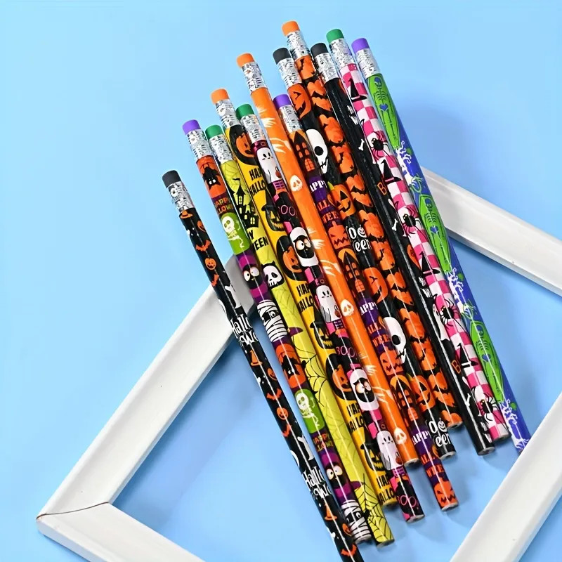Halloween Gift, 12pcs HB Wooden Pencils For Students Painting Writing, School Stationery | Temu Affiliate Program