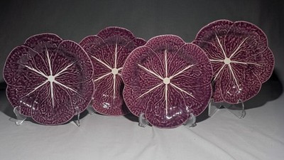 Bordallo Pinheiro for Sur La Table Four 9-in Purple Plates Aubergine, PERFECT! | eBay | eBay US