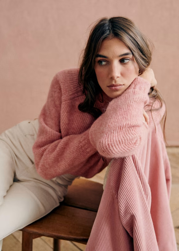 Otis Jumper - Blush - Baby Alpaca - Sézane | Sezane Paris
