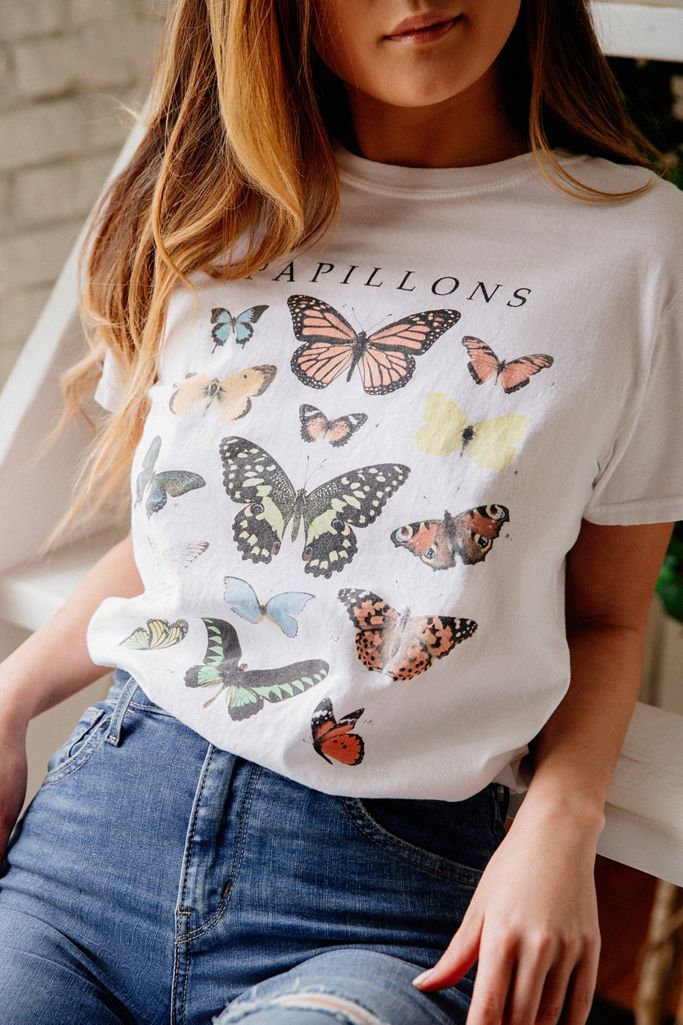 Butterfly Crew Neck Tee | Urban Outfitters (US and RoW)