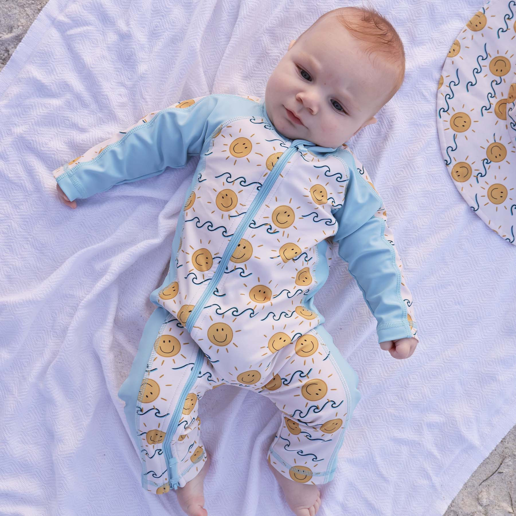 Long Sleeve Rash Guard Swim Romper Full Length | Sun's Out | Caden Lane