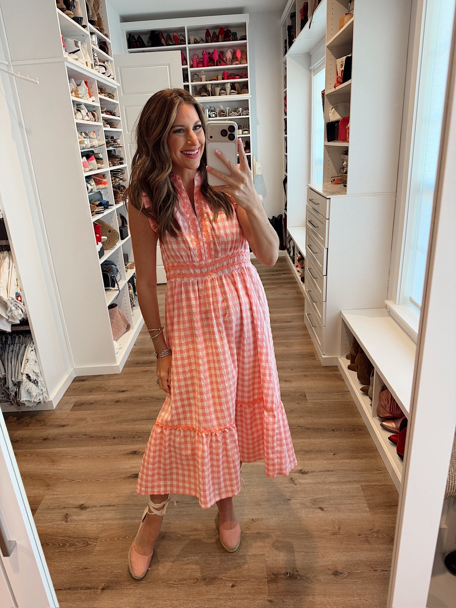 In a small dress, wedges and accessories for spring - fits tts.

#LTKootd #LTKSeasonal #LTKgrwm