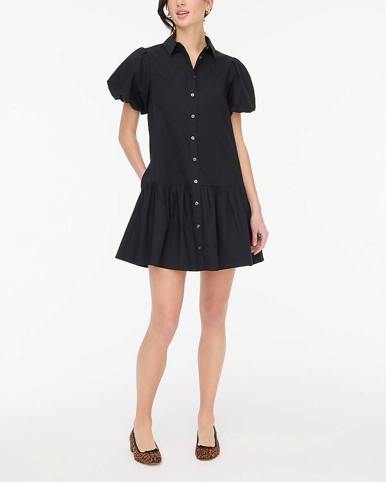 Bubble-sleeve shirt-dress | J.Crew Factory