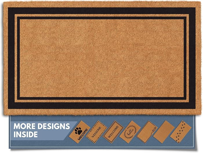 Barnyard Designs Natural Coco Coir Non-Slip Doormat (17x30, Border) | Amazon (US)