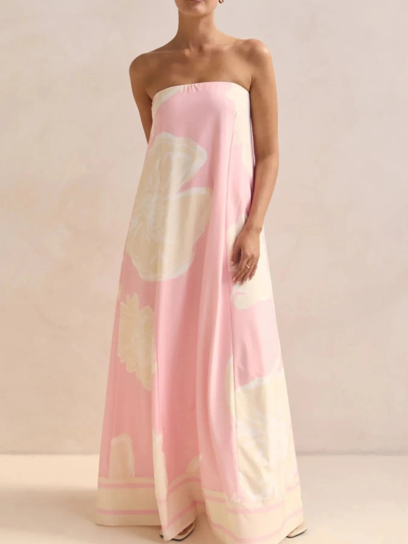 Smocked Printed Tube Maxi Dress | Shop.app