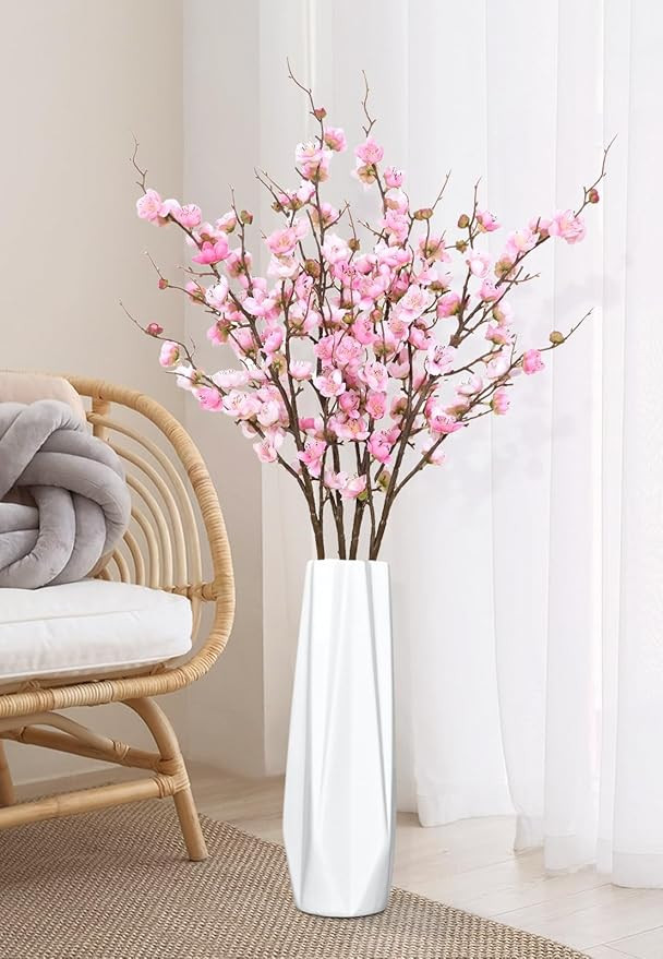 Waipfaru 4 Pcs Faux Cherry Blossom Decor, 36'' Long Stem Artificial Flowers for Tall Vase, Cherry... | Amazon (US)