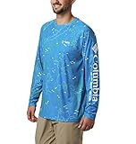 Columbia Men's Standard Super Terminal Tackle Long Sleeve Shirt, Hyper Blue Topo Map, Small | Amazon (US)