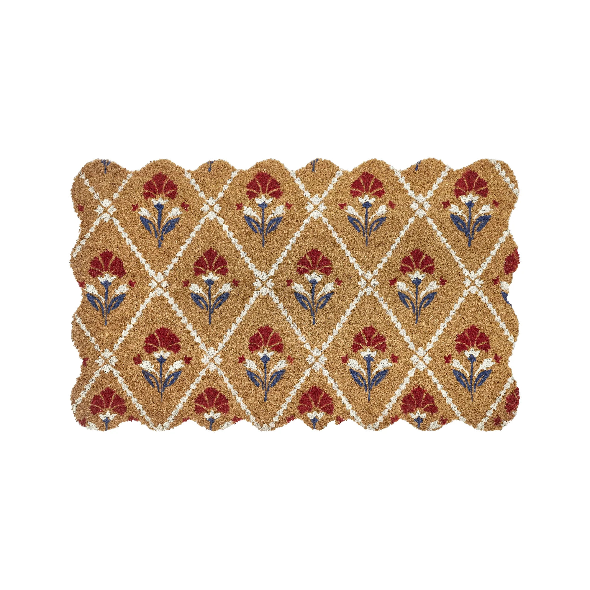 Floral Coir Outdoor Doormat, Red/White/Blue, 30" x 18", by My Texas House | Walmart (US)