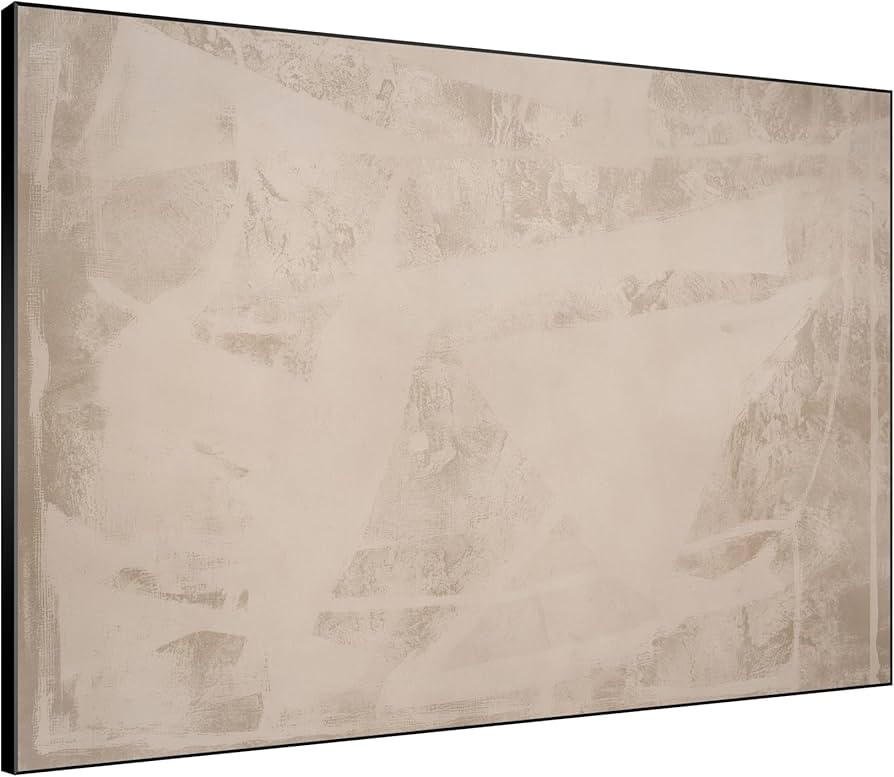 Amazon.com: SIGNWIN 60"x72" Extra Large Framed Wall Art Geometric Neutral Subtle Beige Abstract P... | Amazon (US)
