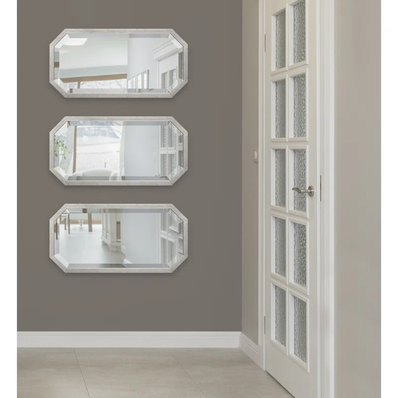3 Piece Aimur Posh & Luxe Beveled Mirror Set (Set of 3) | Wayfair Professional