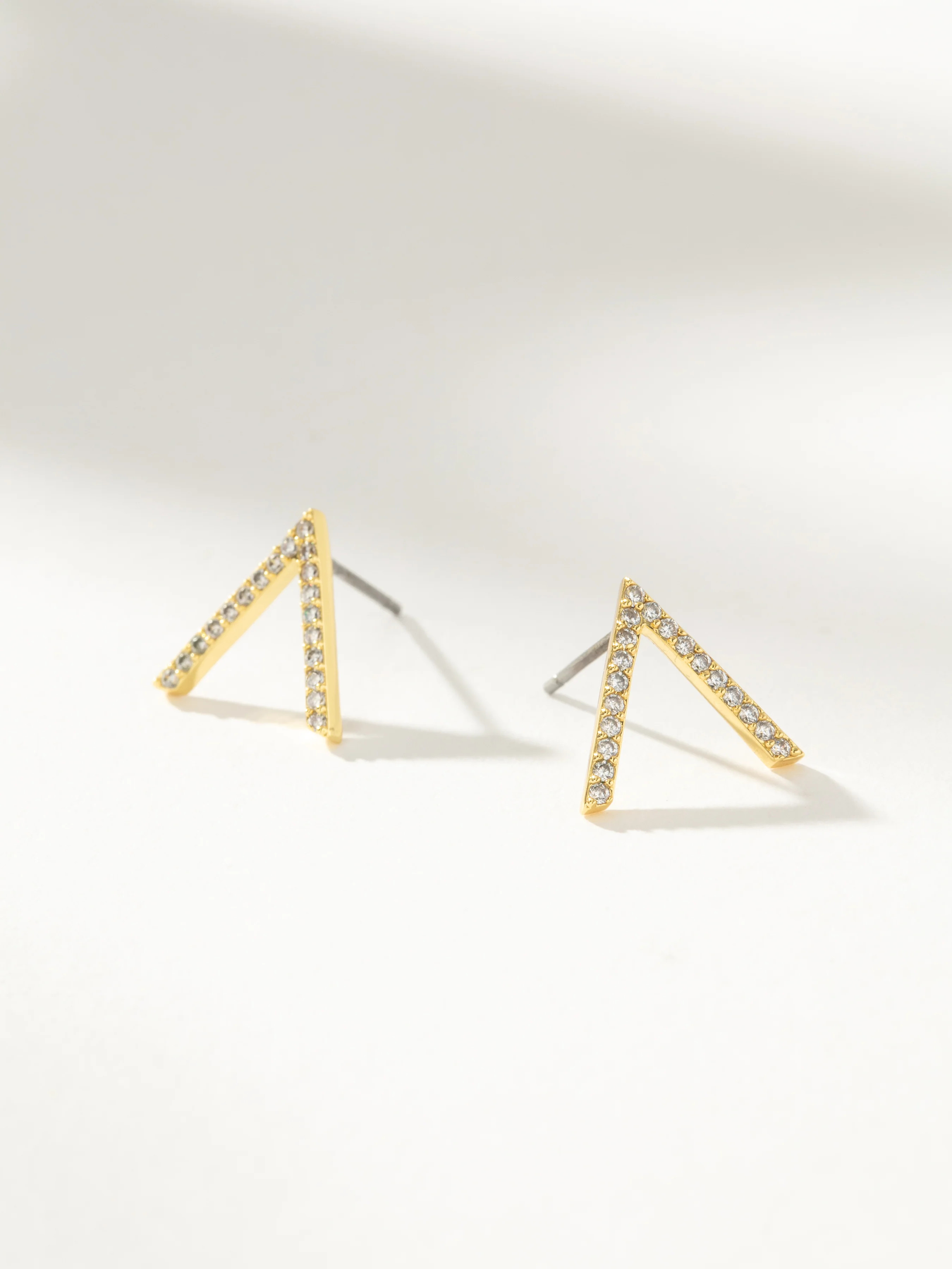 Little Stud Earrings in Gold | Pavé + V Shaped Earrings | Uncommon James | Uncommon James