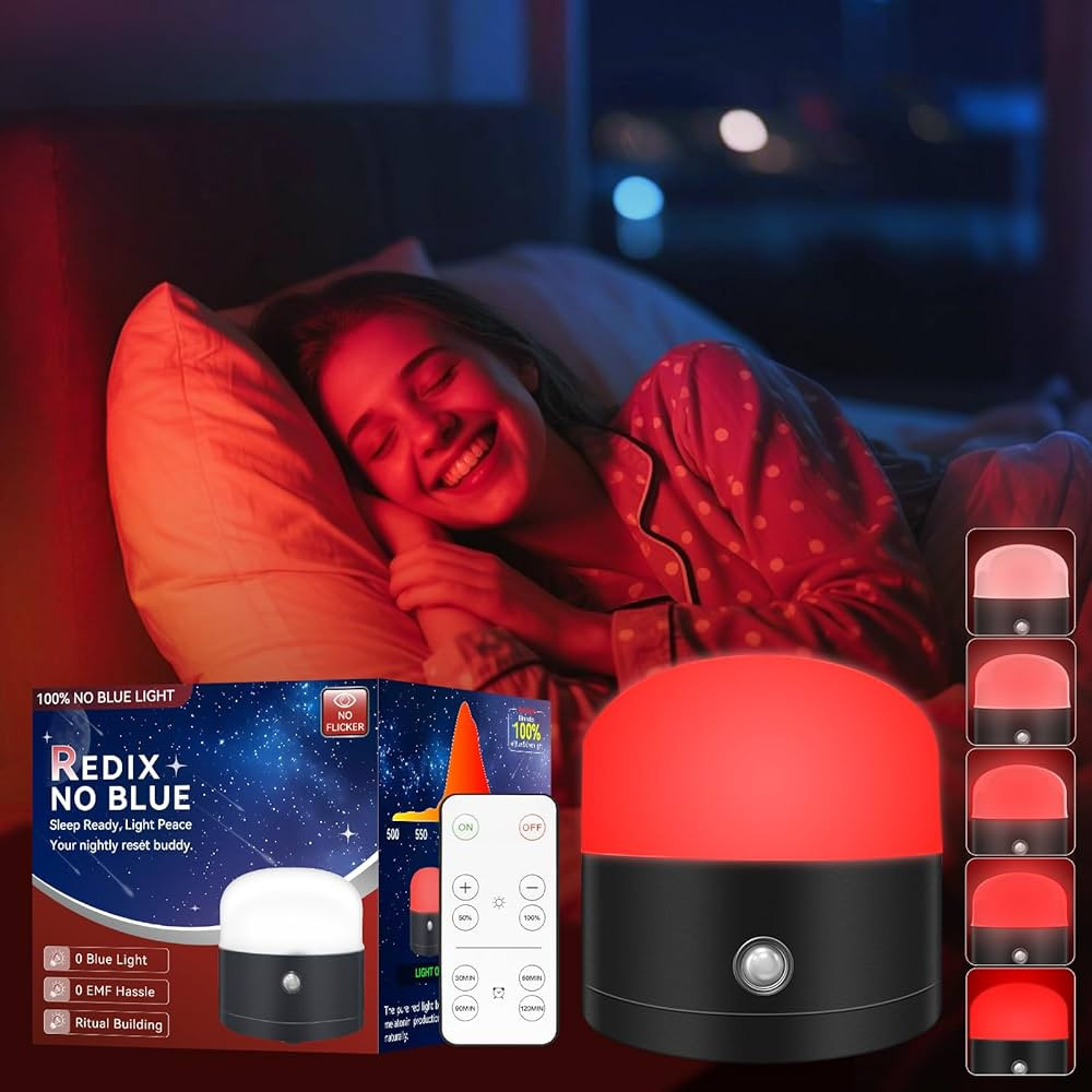 Neporal REDIX 670nm Red Light for Sleep, 100% Blue Light Blocking & Dimmable & 4-Timer & With Rem... | Amazon (US)
