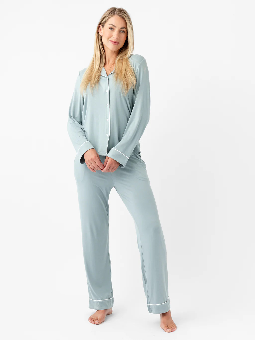 Women's Bamboo Stretch-Knit Long Sleeve Pajama Set | Cozy Earth