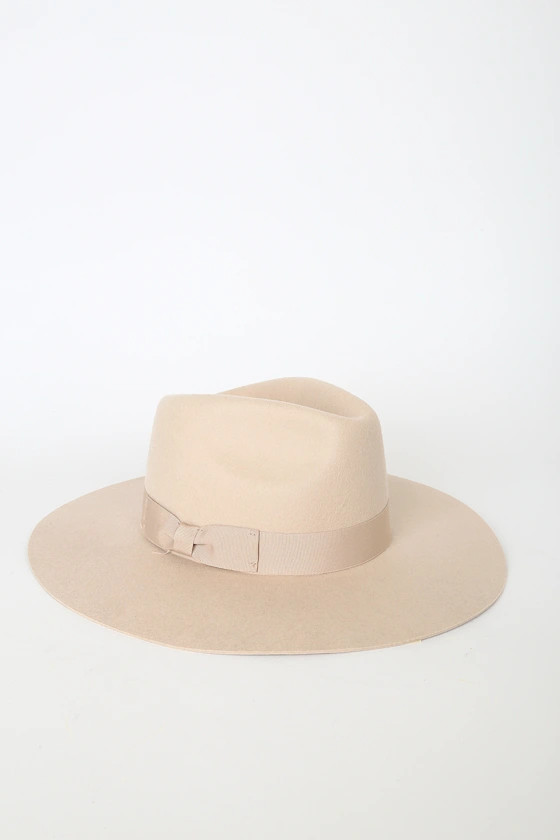 Lila Beige Wool Wide-Brim Fedora Hat | Lulus (US)