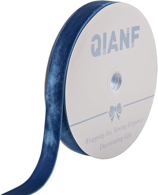 Vintage Sapphire Blue Velvet Ribbon, 1 Inch X 25Yd | Amazon (US)